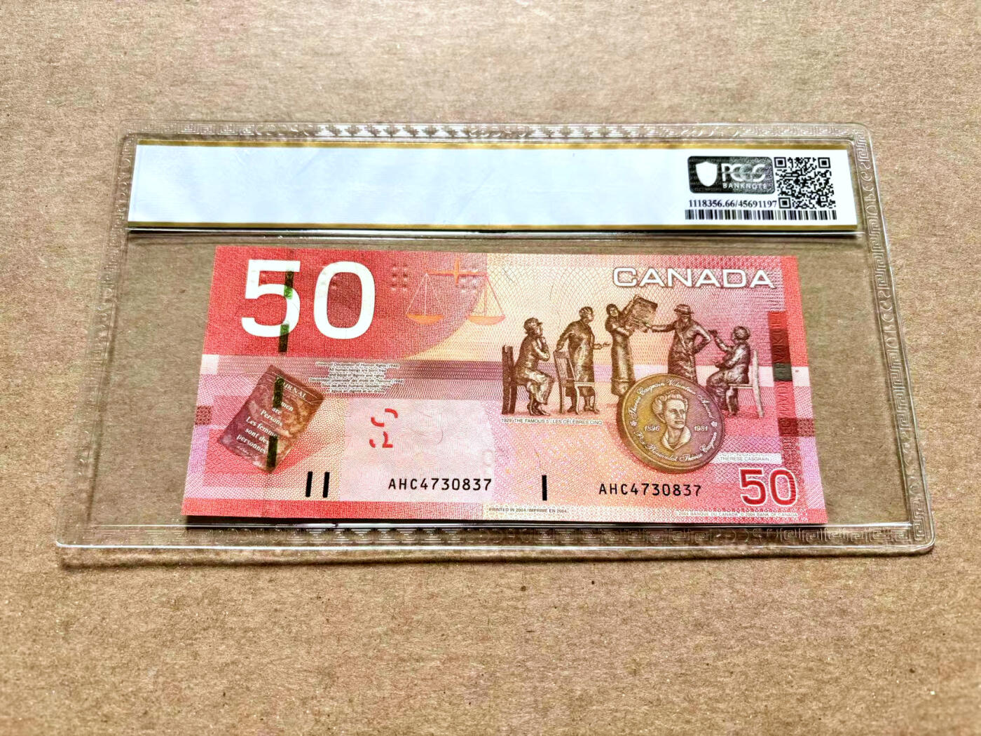 【Blue Auction】✨世界纸币精拍第504期【精】 加拿大 2004年50元 PCGS66EPQ 