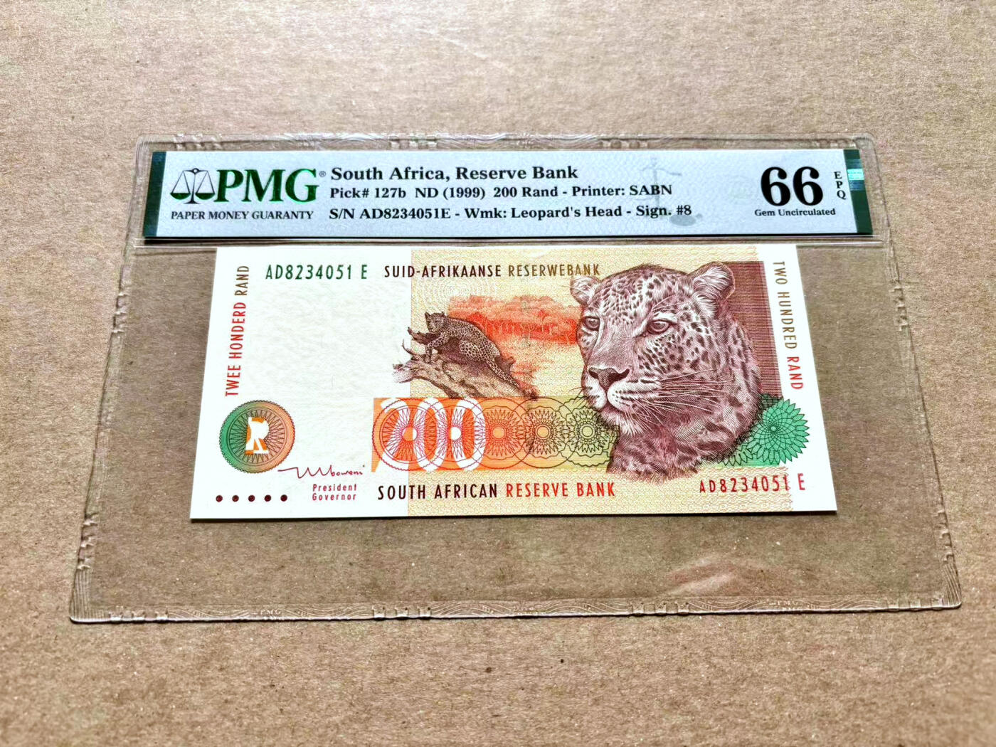 【Blue Auction】✨世界纸币精拍第504期【精】 南非 1999年200兰特 豹子 PMG66EPQ 