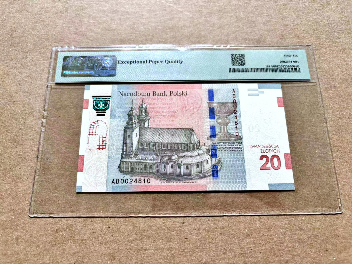 【Blue Auction】✨世界纸币精拍第504期【精】 波兰 2015年20兹罗提 PMG66EPQ 接受洗礼1050周年纪念钞