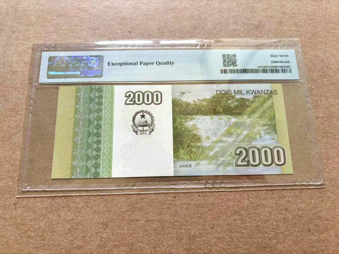 【Blue Auction】✨世界纸币精拍第504期【精】 安哥拉 2012年2000科瓦查 PMG67EPQ 高分 