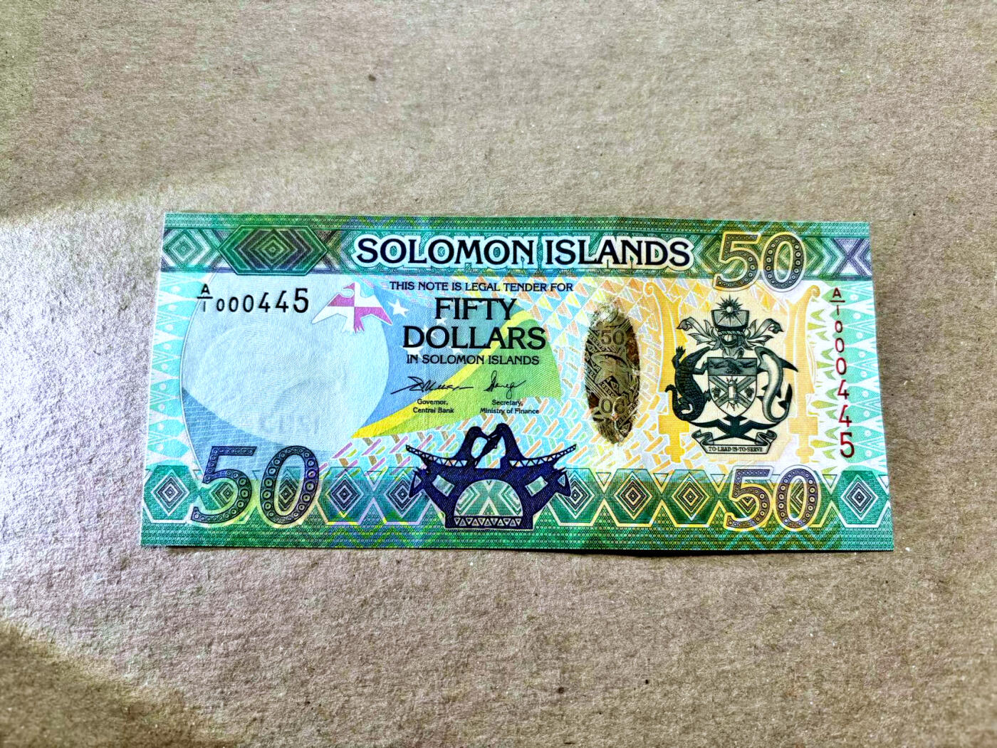 【Blue Auction】✨世界纸币精拍第504期【精】  【A/1冠百位小号】萨摩亚 50元 全新UNC