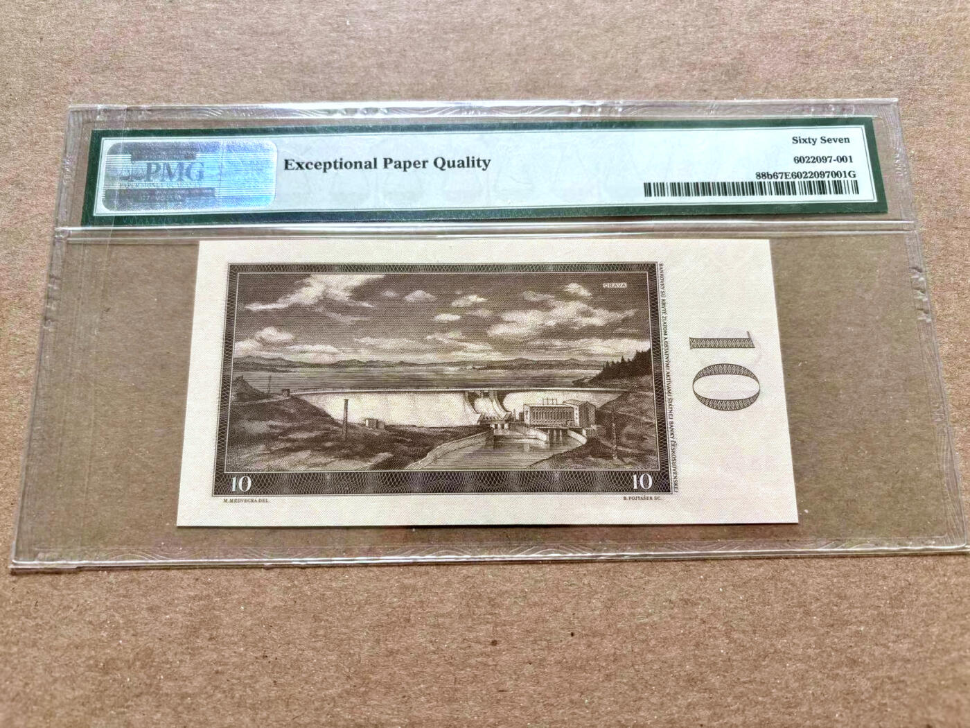 【Blue Auction】✨世界纸币精拍第504期【精】 捷斯 1960年10克朗 PMG67EPQ 高分