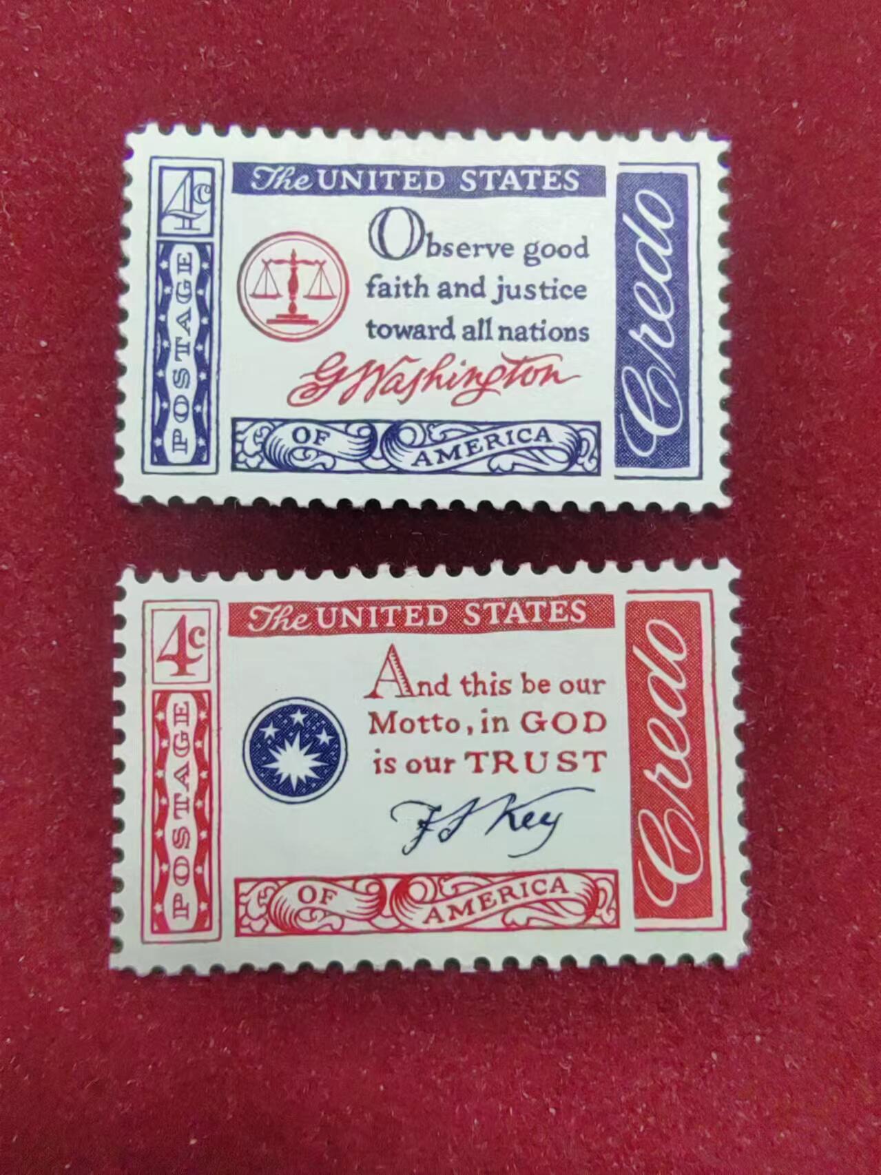 联合阁邮币社™ ——“多国邮票-新旧混合”0佣金 美国 1960 华盛顿语录 