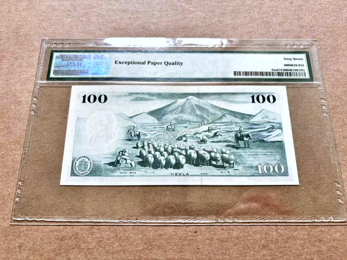 【Blue Auction】✨世界纸币精拍第504期【精】 【无47】冰岛 1961年100克朗 PMG67EPQ 高分 