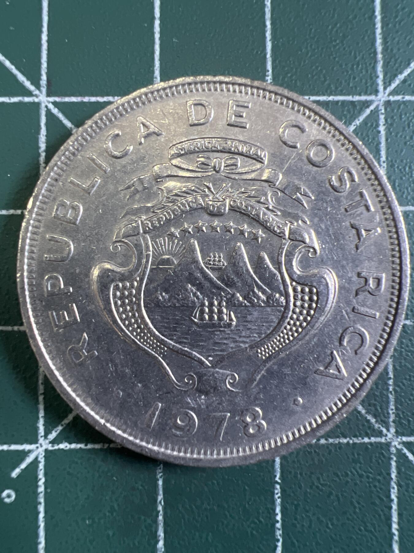 第655期 硬币场 （无押金，捡漏，全场50包邮，偏远地区除外，接收代拍业务，本店十天发一次货） 哥斯达黎加2克朗 1978年