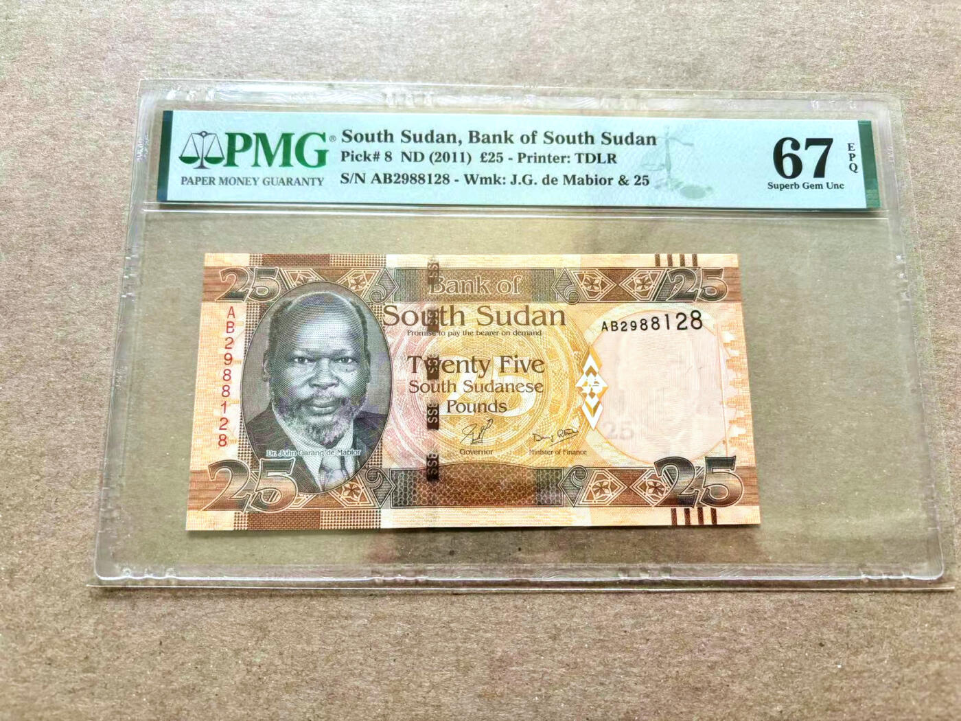 【Blue Auction】✨世界纸币精拍第504期【精】 【无47】南苏丹 2011年25镑 PMG67EPQ 高分