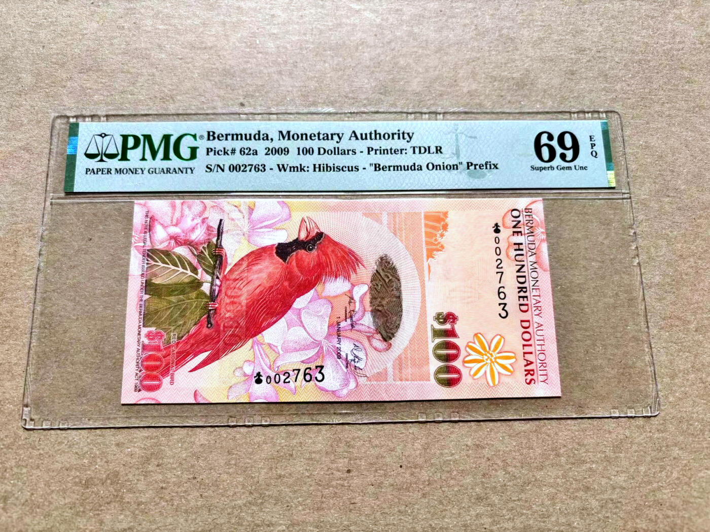 【Blue Auction】✨世界纸币精拍第504期【精】 【千位小号 洋葱冠 冠军分】百慕大 2009年100元 PMG69EPQ 近满分 