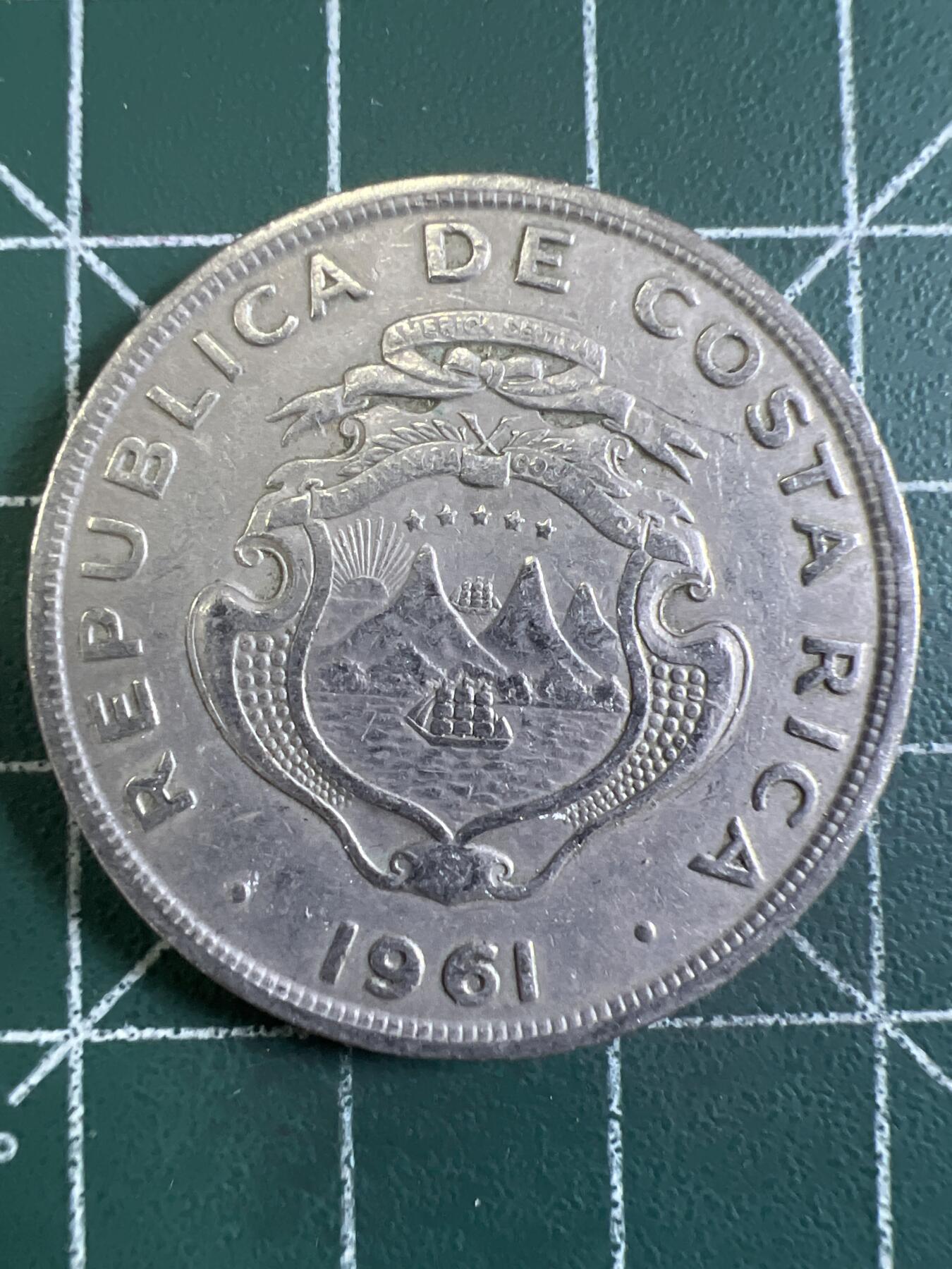 第655期 硬币场 （无押金，捡漏，全场50包邮，偏远地区除外，接收代拍业务，本店十天发一次货） 哥斯达黎加2克朗 1961年