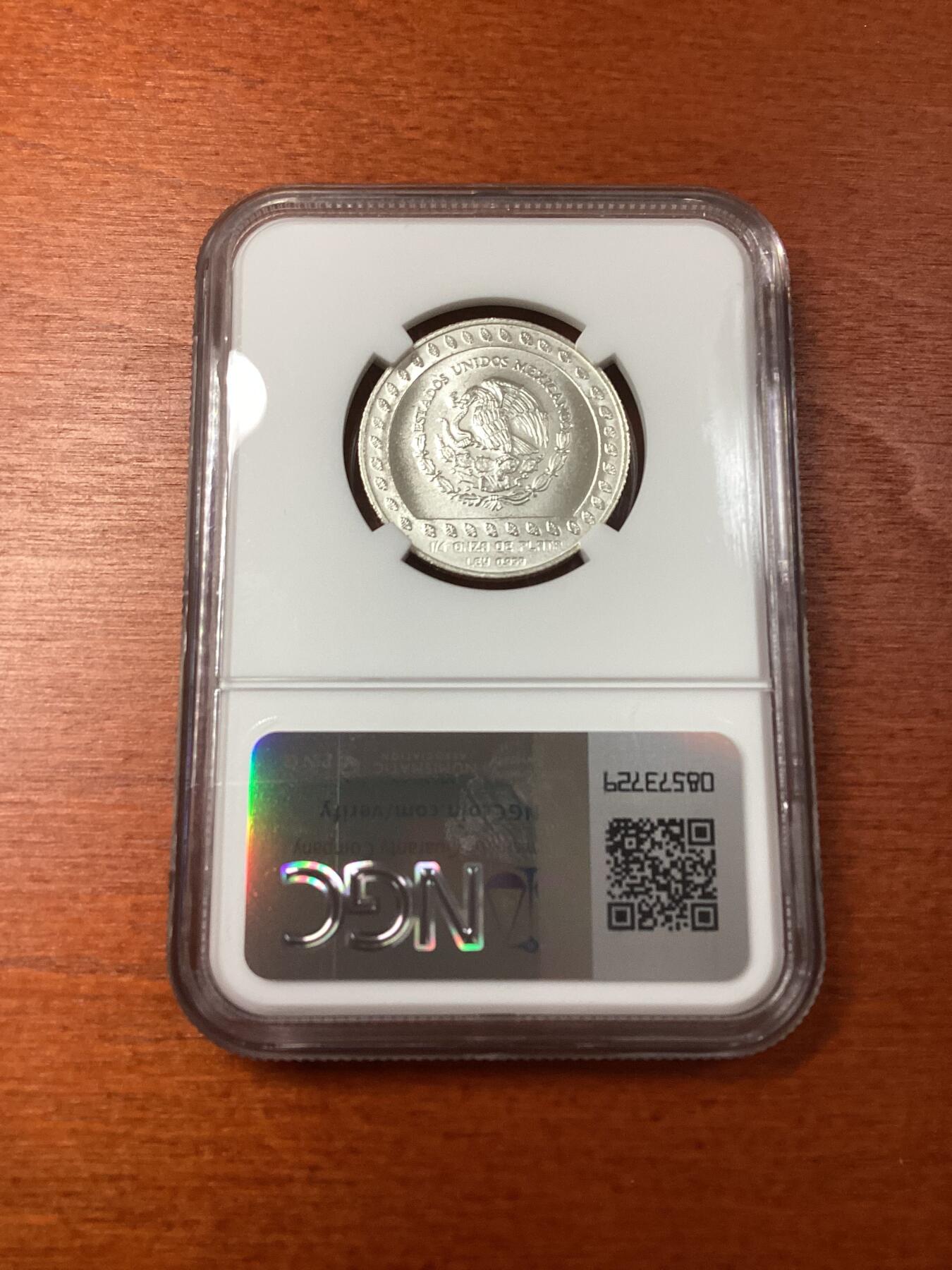 长老汇龙年精选第八场拍卖 1992Mo 墨西哥雄鹰战士25比索银币，NGC MS66，更高33枚，国内少见