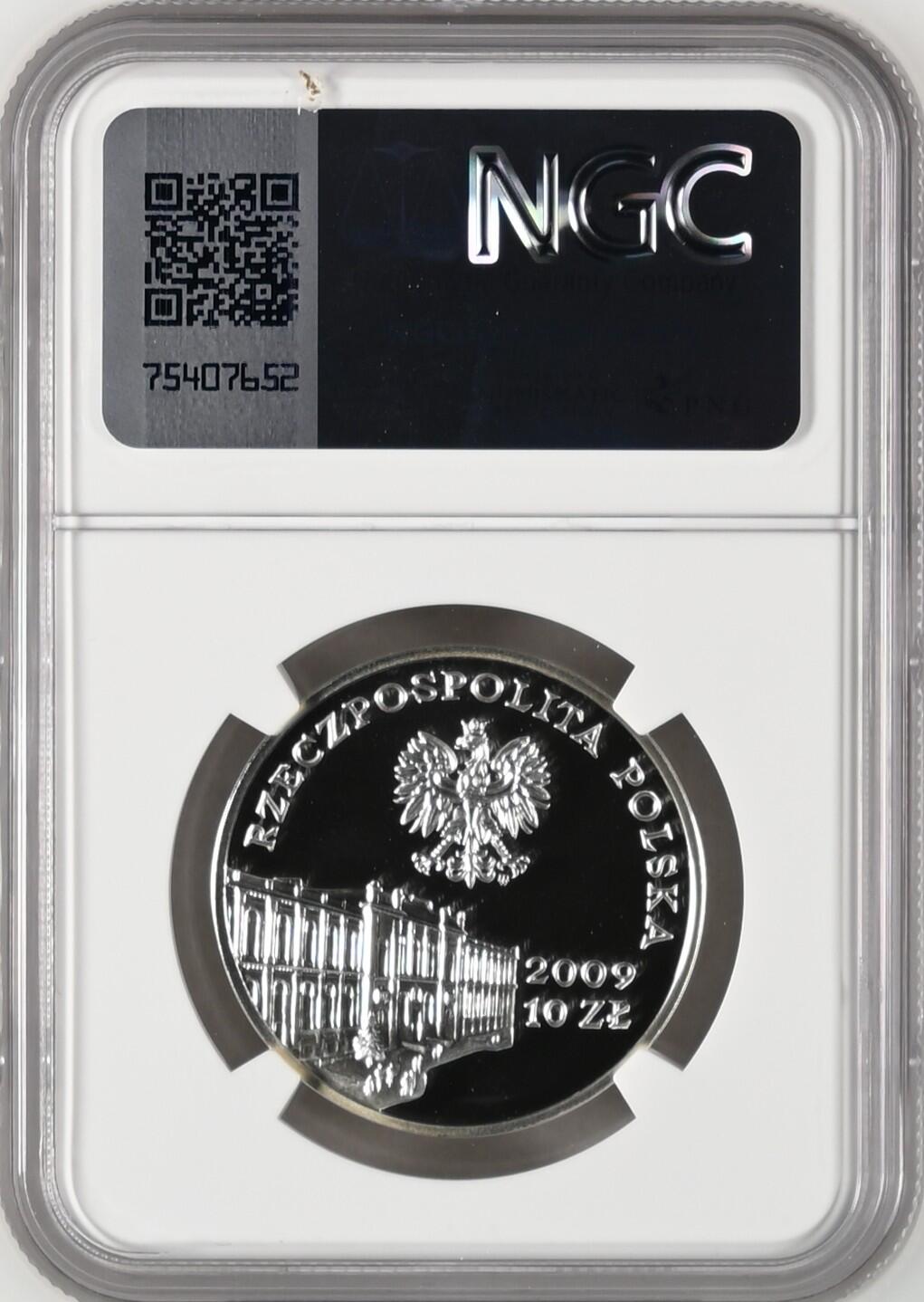 长老汇龙年精选第八场拍卖 2009MW 波兰中央银行10兹罗提精制银币，NGC PF69UC