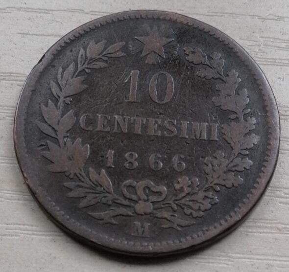招财猫的储钱罐硬币拍卖第17场 意大利1866年10分大铜币