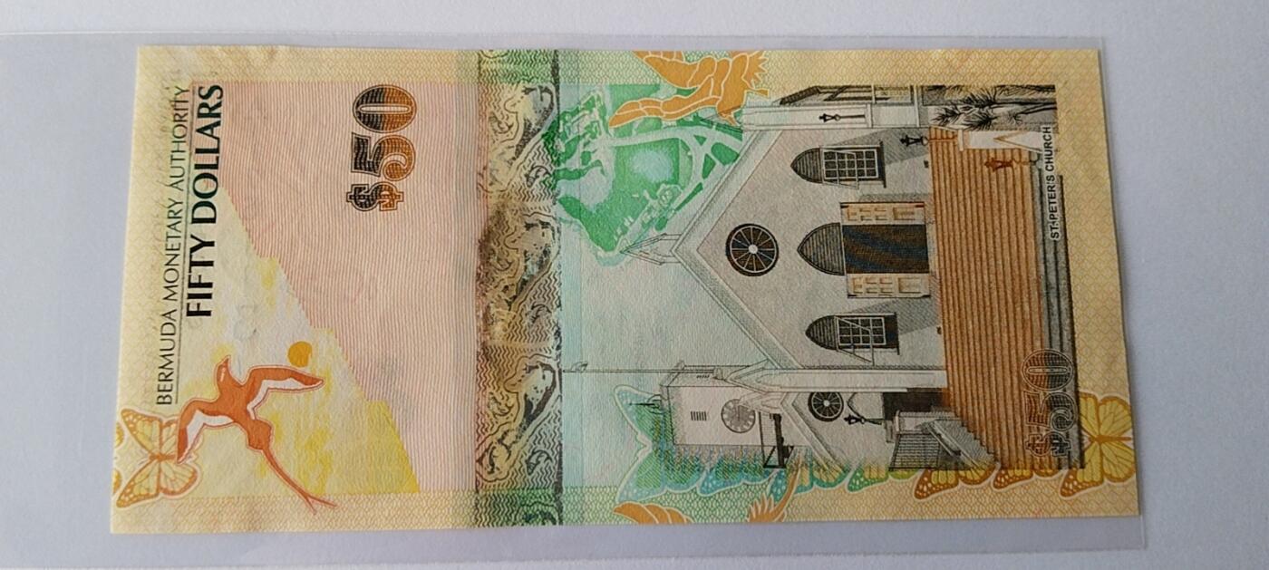 天和轩精品钱币第36场 全新UNC 百慕大50纸币A冠