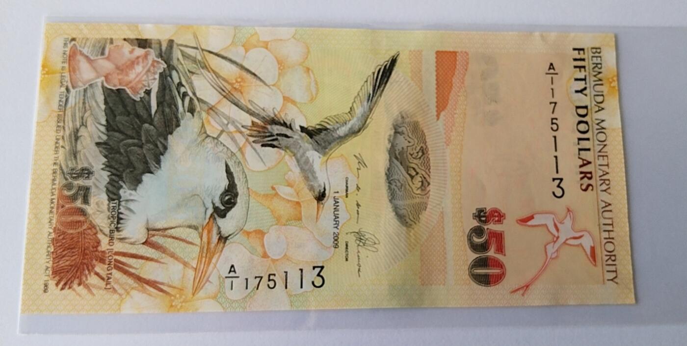 天和轩精品钱币第36场 全新UNC 百慕大50纸币A冠