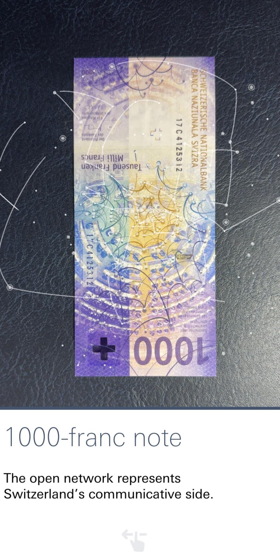 收藏联盟Quantum Auction 第361期拍卖  瑞士联邦2017年1000法郎 品相UNC 首发年份 激光膜处有一不明显的点钞痕