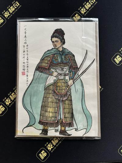 【IPS嘉年华】2024展会精品卡牌专拍 - 【手绘原画】（雪梨）青笺绘  一丈青扈三娘 尺寸17.5cmx25.5cm