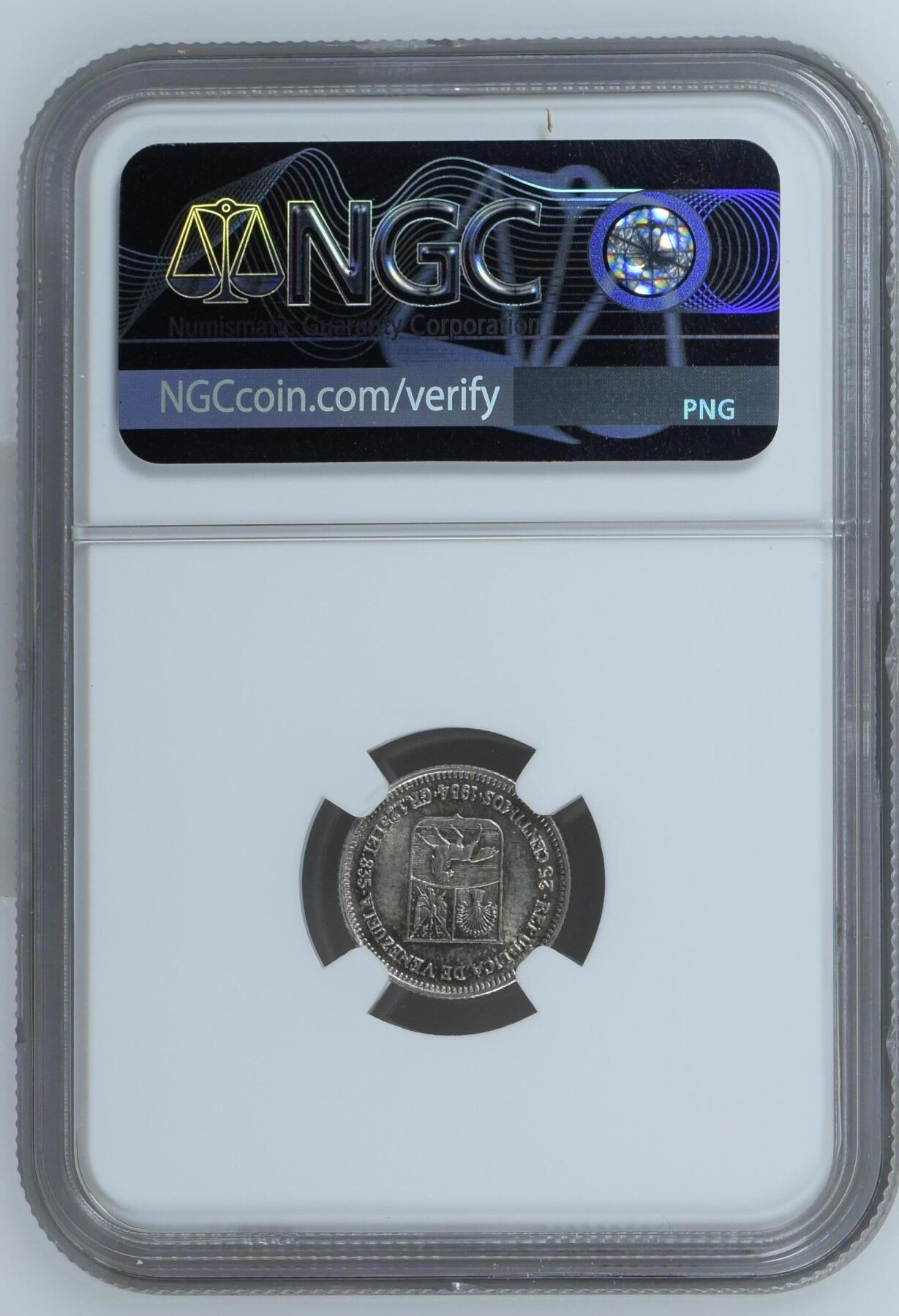 长老汇龙年精选第九场拍卖 1954 委内瑞拉25分银币，NGC MS65