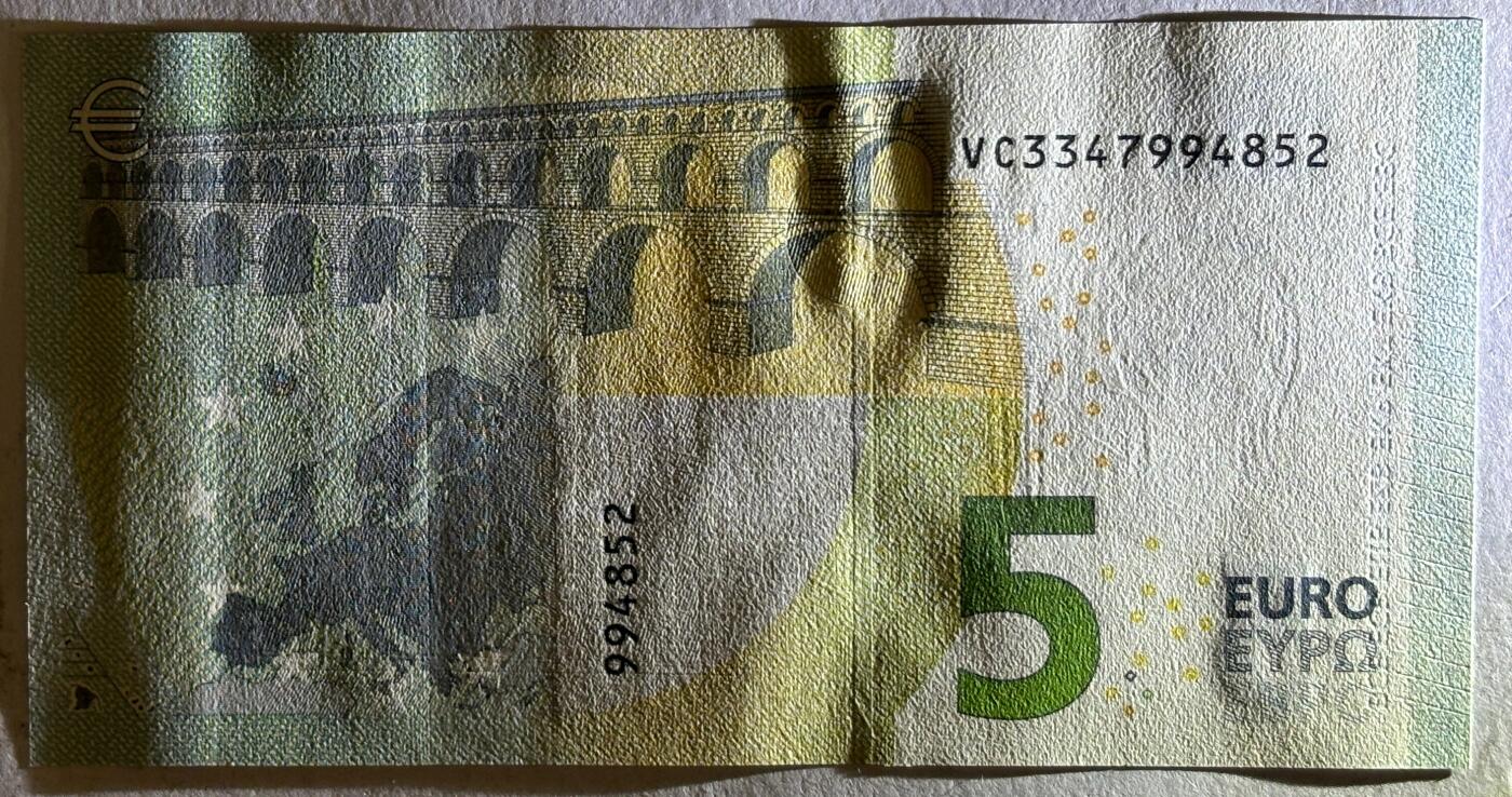 紫瑗钱币——第385期——纸币场 欧元 西班牙 2013年 加尔桥 5欧元 UNC