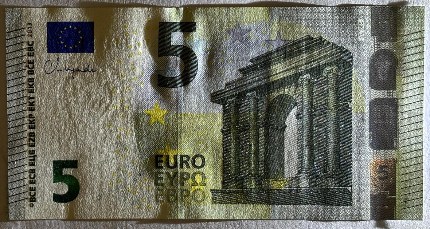 紫瑗钱币——第385期——纸币场 欧元 西班牙 2013年 加尔桥 5欧元 UNC