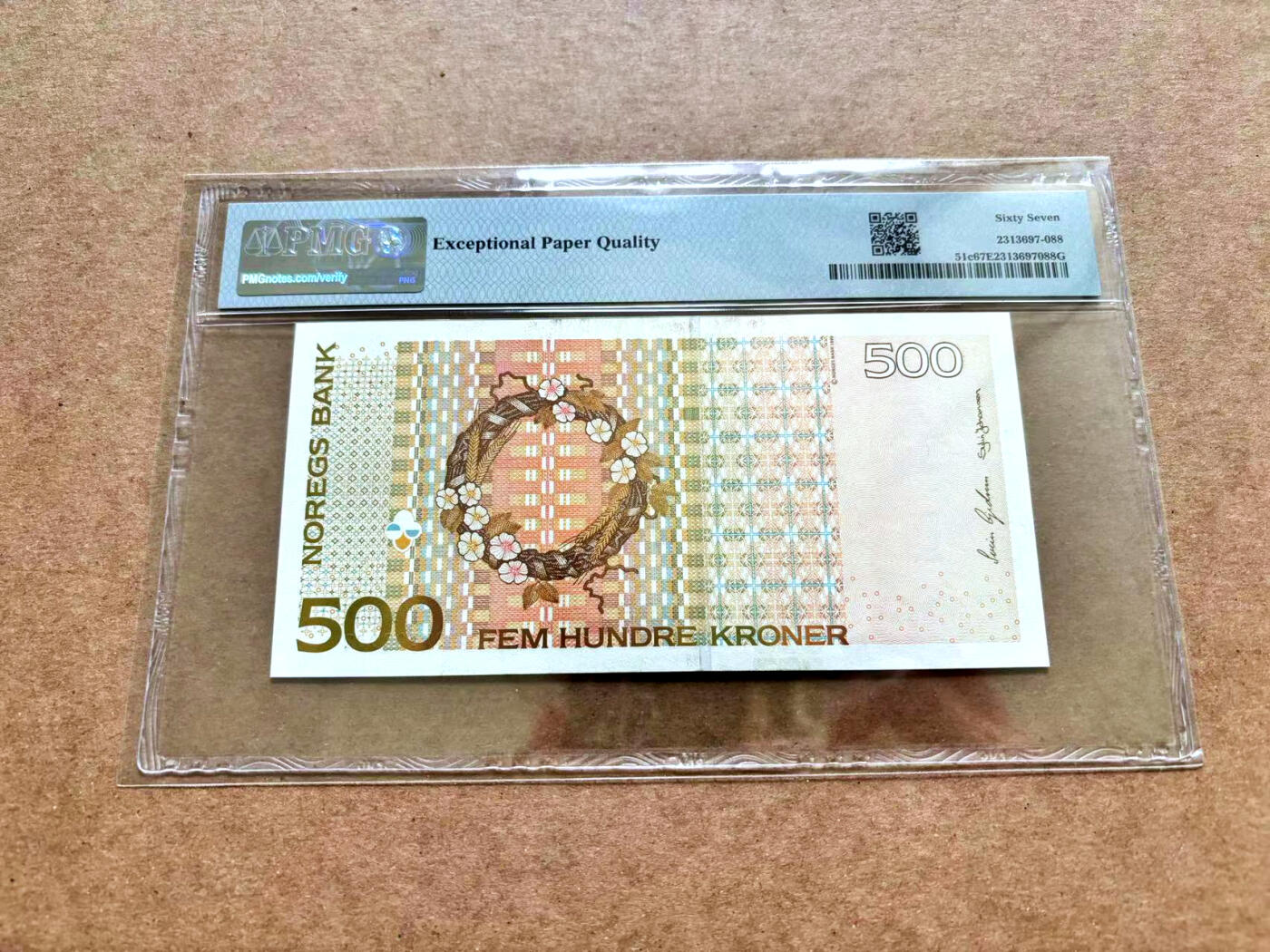 【Blue Auction】✨世界纸币精拍第506期【精】 挪威 2002年500克朗 PMG67EPQ 高分