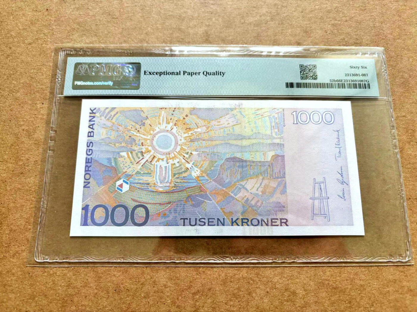 【Blue Auction】✨世界纸币精拍第506期【精】 挪威 2004年1000克朗 PMG66EPQ 