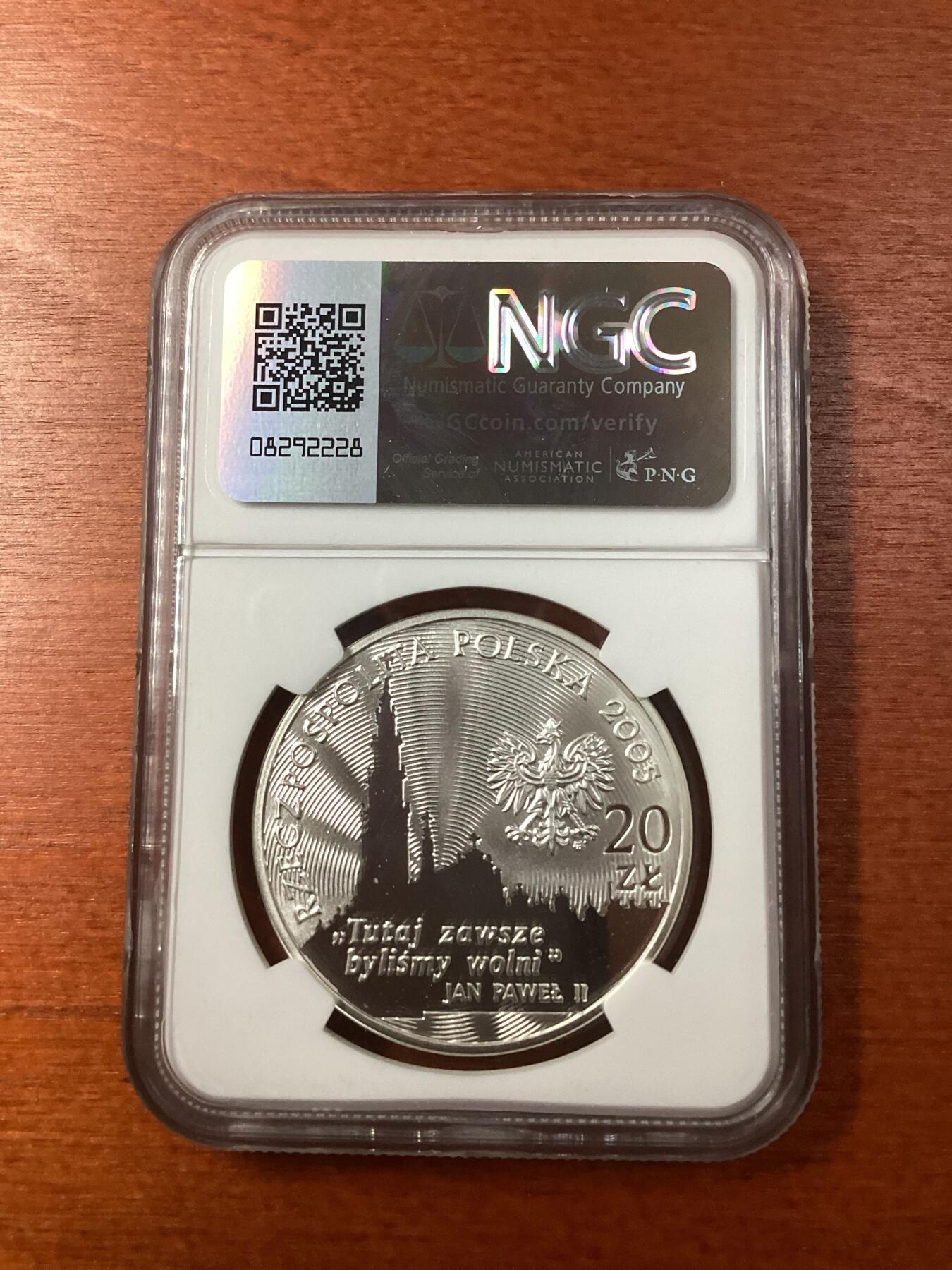 长老汇龙年精选第九场拍卖 2005MW 波兰 雅斯纳古拉城防守战20兹罗提精制银币，NGC PF69UC，更高分11枚