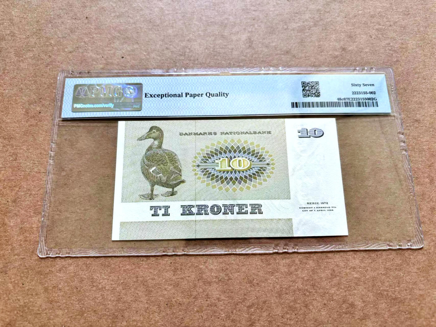 【Blue Auction】✨世界纸币精拍第506期【精】 丹麦 1975年10克朗 PMG67EPQ 高分