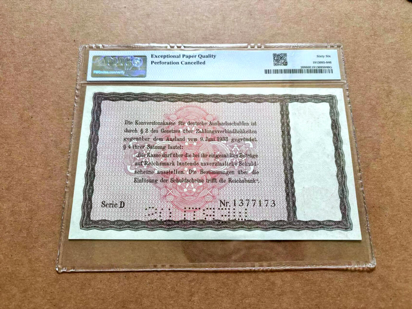 【Blue Auction】✨世界纸币精拍第506期【精】 德国 1934年10马克 超大票幅 PMG66EPQ 