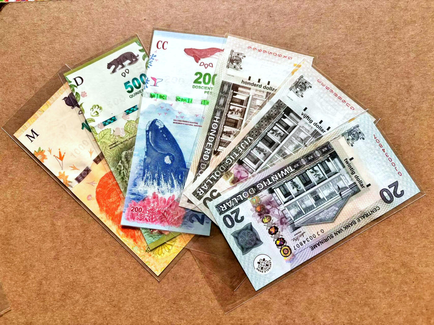 【Blue Auction】✨世界纸币精拍第506期【精】 【一组6张】阿根廷、苏里南纸币一组 全新UNC