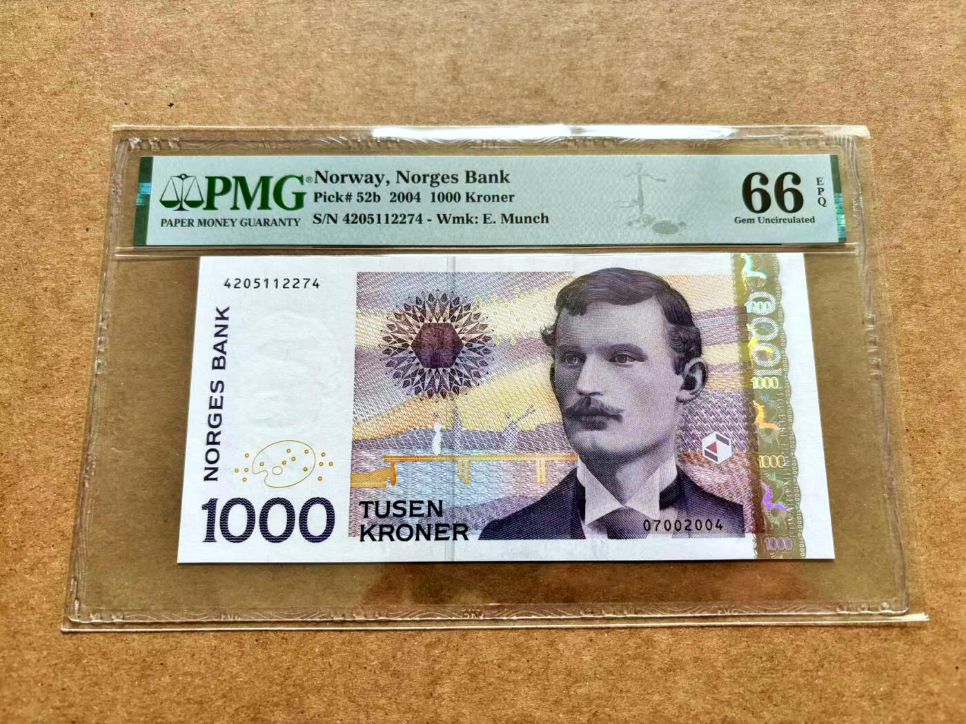 【Blue Auction】✨世界纸币精拍第506期【精】 挪威 2004年1000克朗 PMG66EPQ 