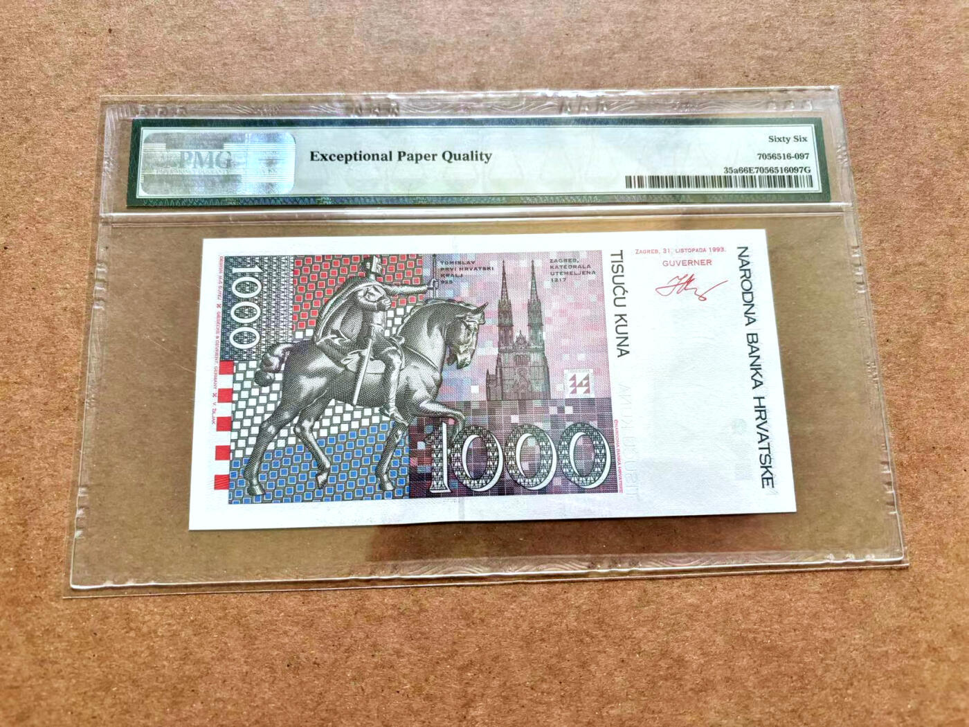 【Blue Auction】✨世界纸币精拍第506期【精】 【无47】克罗地亚 1993年1000库纳 PMG66EPQ 