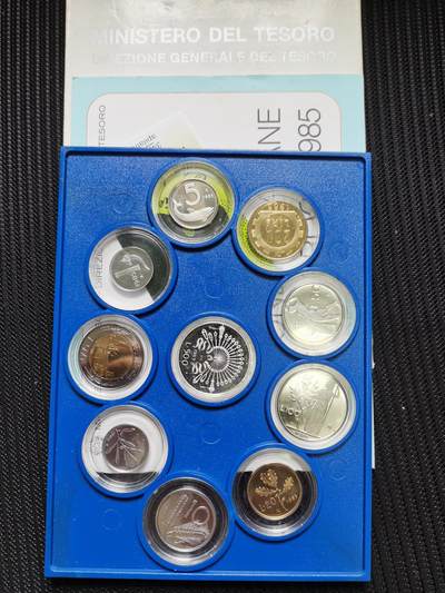 道一币馆币章第七十九场 - 原盒证 意大利1985年精制套币十枚套 带银币