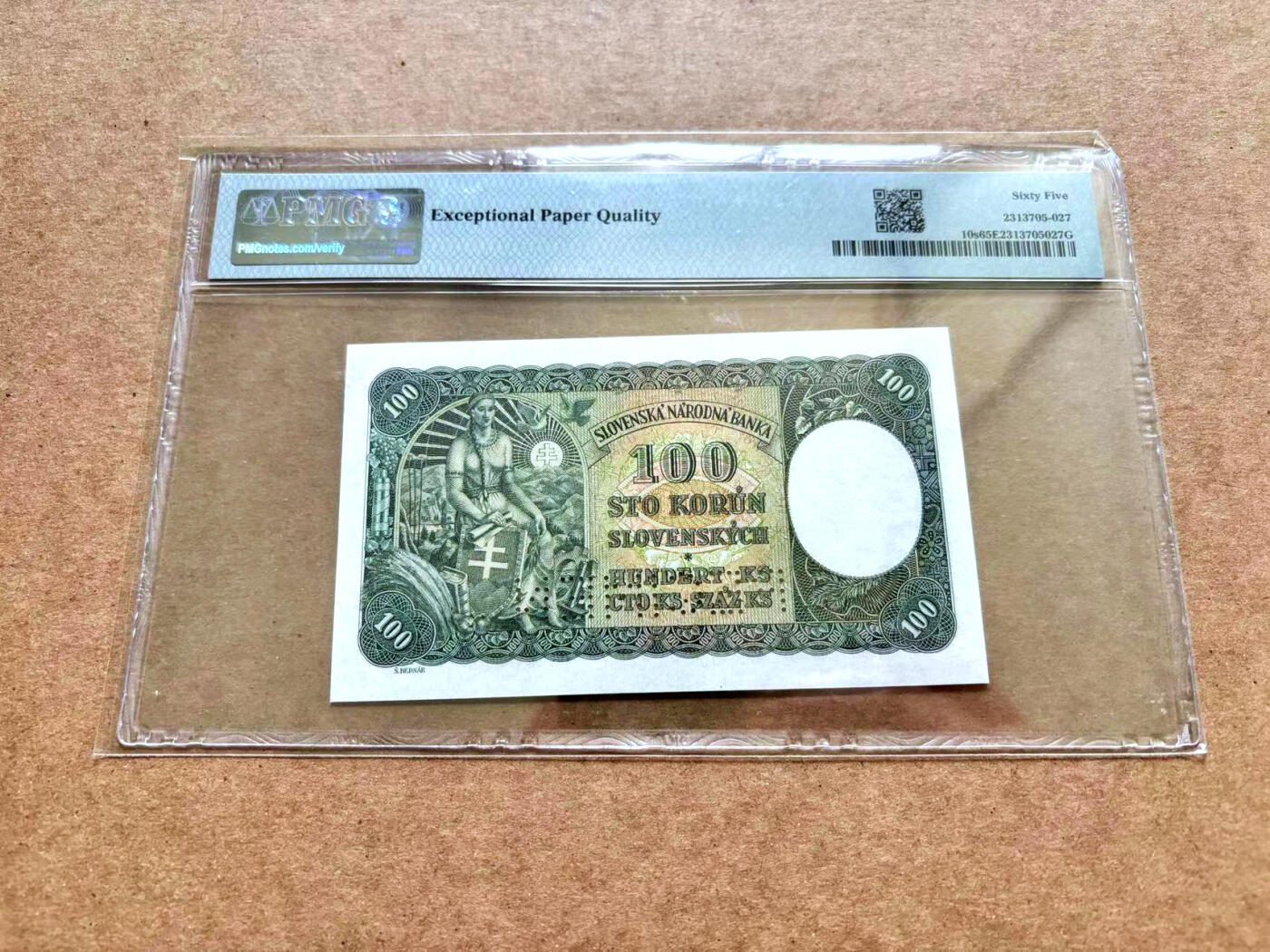 【Blue Auction】✨世界纸币精拍第506期【精】 斯洛伐克 1940年100克朗 PMG65EPQ 样钞