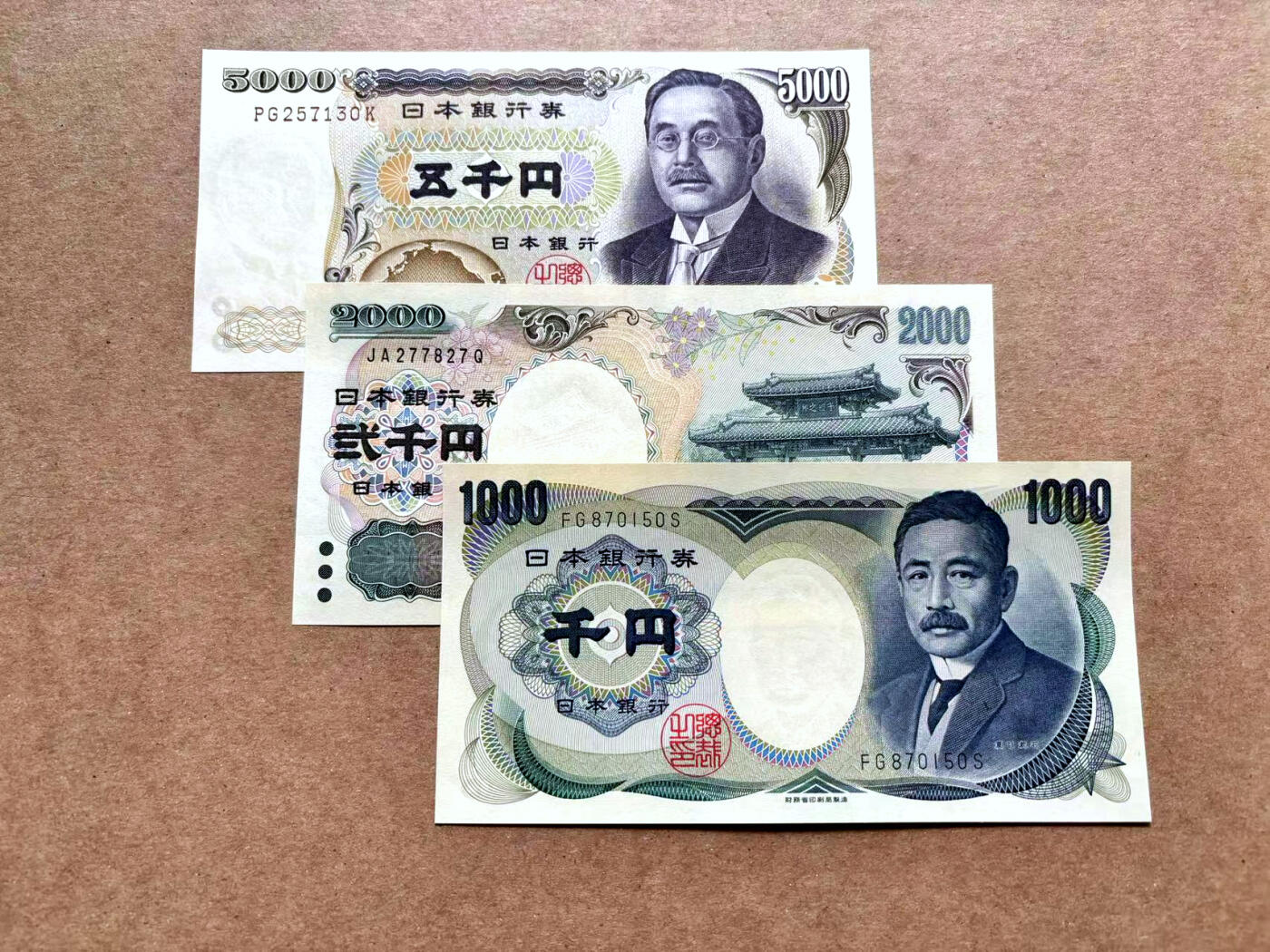 【Blue Auction】✨世界纸币精拍第506期【精】 【一组3张】日本 1000-2000-5000日元 UNC/UNC-