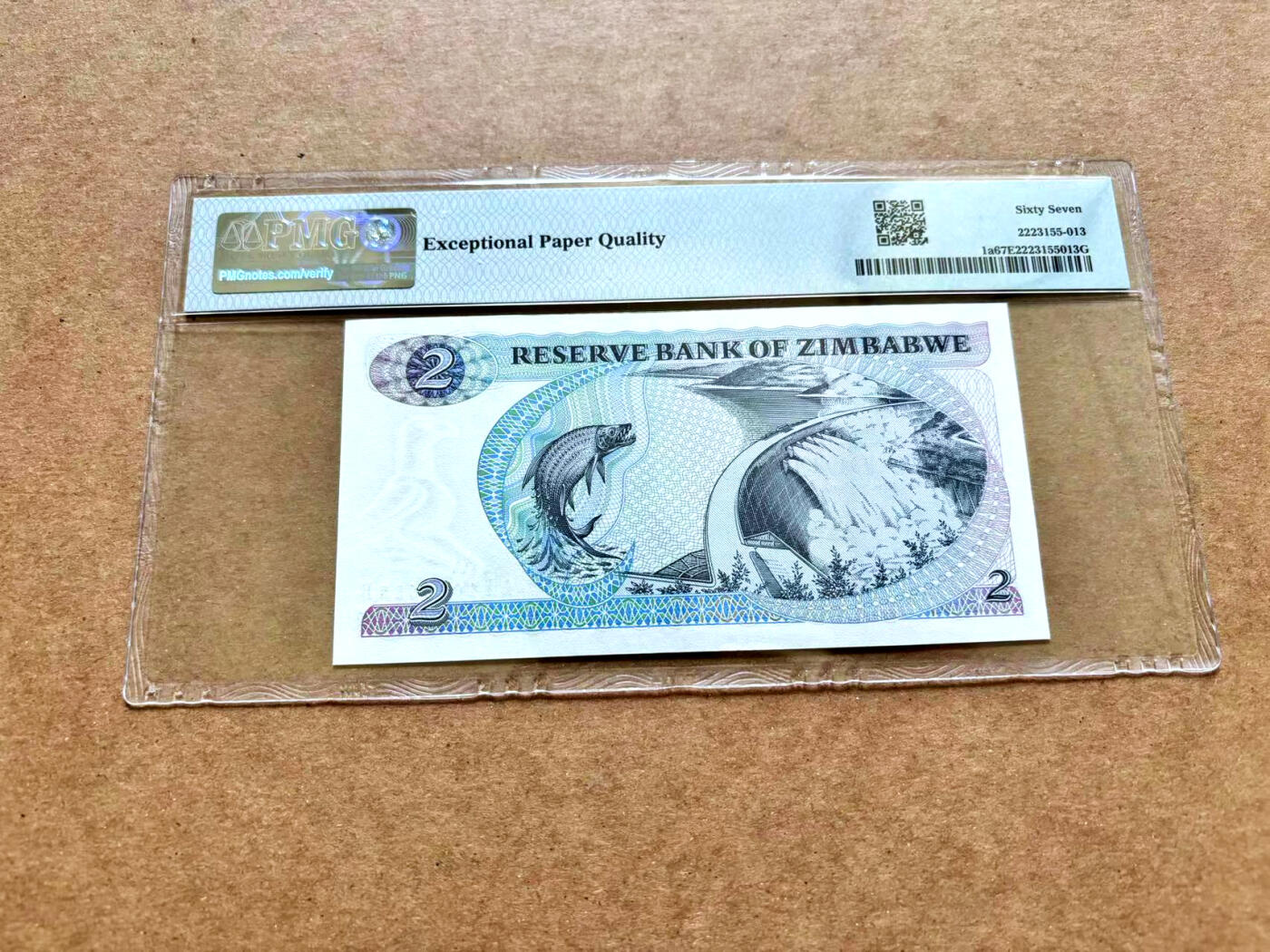【Blue Auction】✨世界纸币精拍第506期【精】 【AA冠无47 p1a】津巴布韦 1980年2元 PMG67EPQ 高分