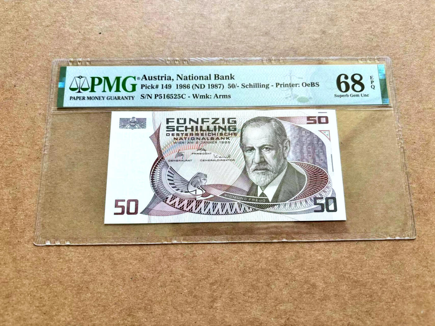 【Blue Auction】✨世界纸币精拍第506期【精】 【无47】奥地利 1986年50先令 PMG68EPQ 超高分