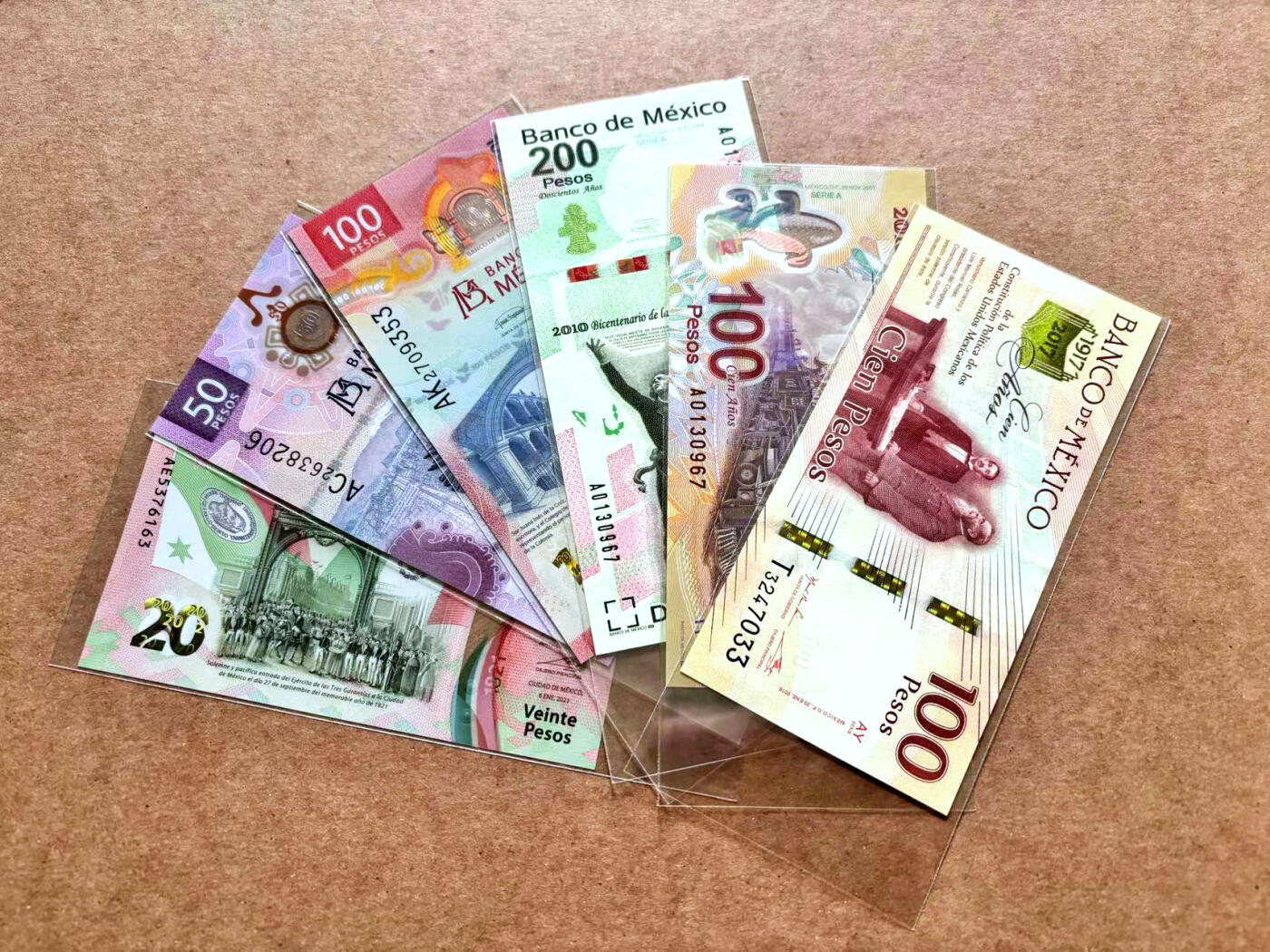 【Blue Auction】✨世界纸币精拍第506期【精】 【一组6张 含获奖钞】墨西哥20-200比索 全新UNC