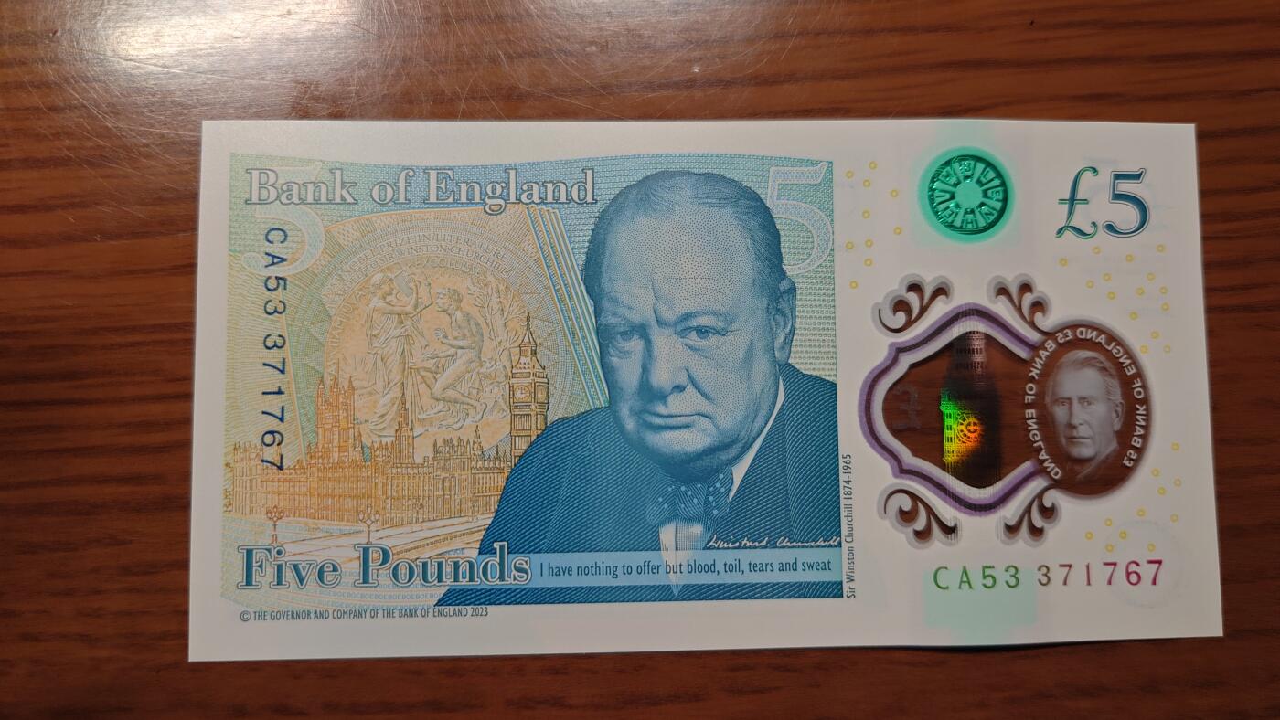 【世界钱币】精选微拍第120期暨2024年第31期  新到货查尔斯50镑，亚美尼亚全套，新版5000卢布等 2023年英国G序列5镑查尔斯 全新绝品无4尾号767