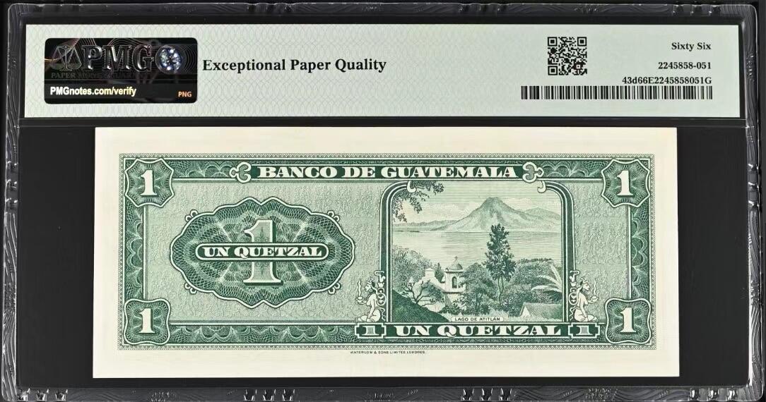 收藏联盟Quantum Auction 第362期拍卖  危地马拉1962年1奎兹尔 PMG66 德纳罗作品