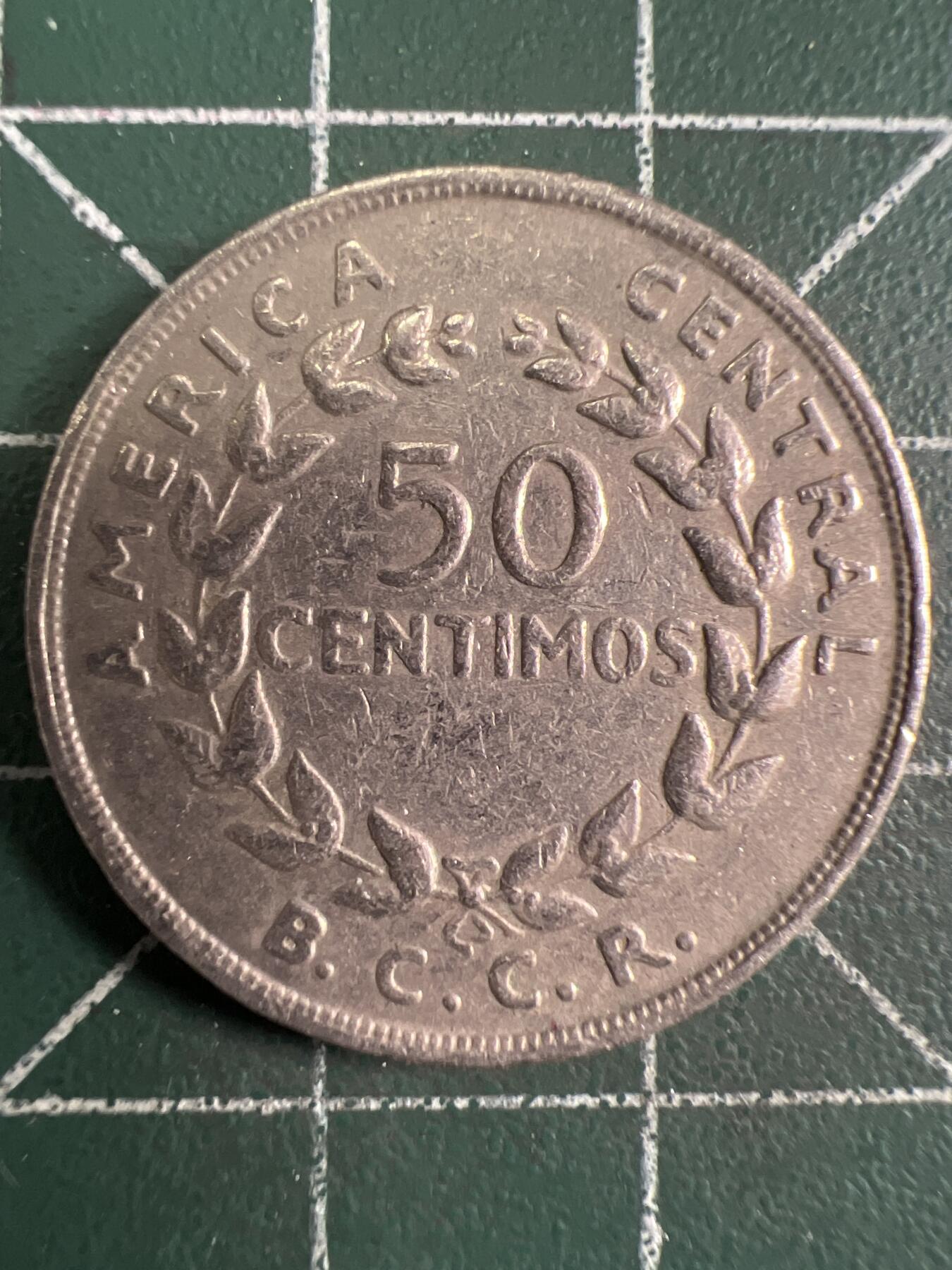 第656期 硬币场 （无押金，捡漏，全场50包邮，偏远地区除外，接收代拍业务，本店十天发一次货） 哥斯达黎加50分 1970年