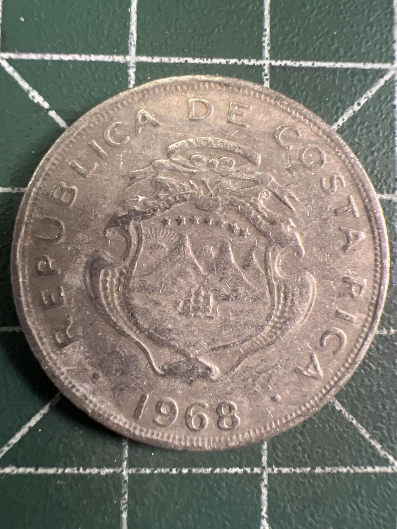 第656期 硬币场 （无押金，捡漏，全场50包邮，偏远地区除外，接收代拍业务，本店十天发一次货） 哥斯达黎加50分 1968年