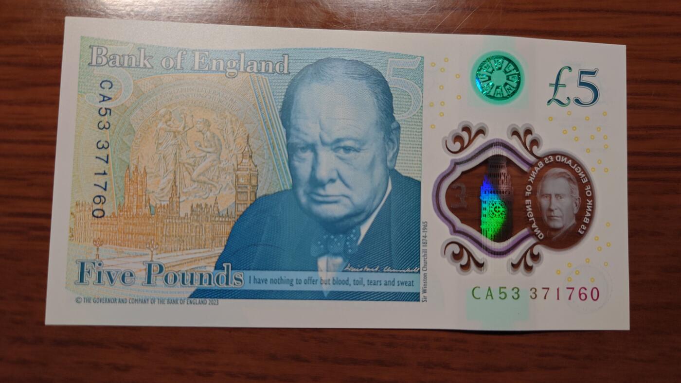 【世界钱币】精选微拍第120期暨2024年第31期  新到货查尔斯50镑，亚美尼亚全套，新版5000卢布等 2023年英国G序列5镑查尔斯 全新绝品无4尾号760