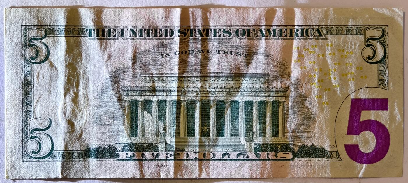 紫瑗钱币——第387期拍卖——纸币场 美国 2017年 H版 A序列 亚伯拉罕·林肯 5美元 彩色版 流通品