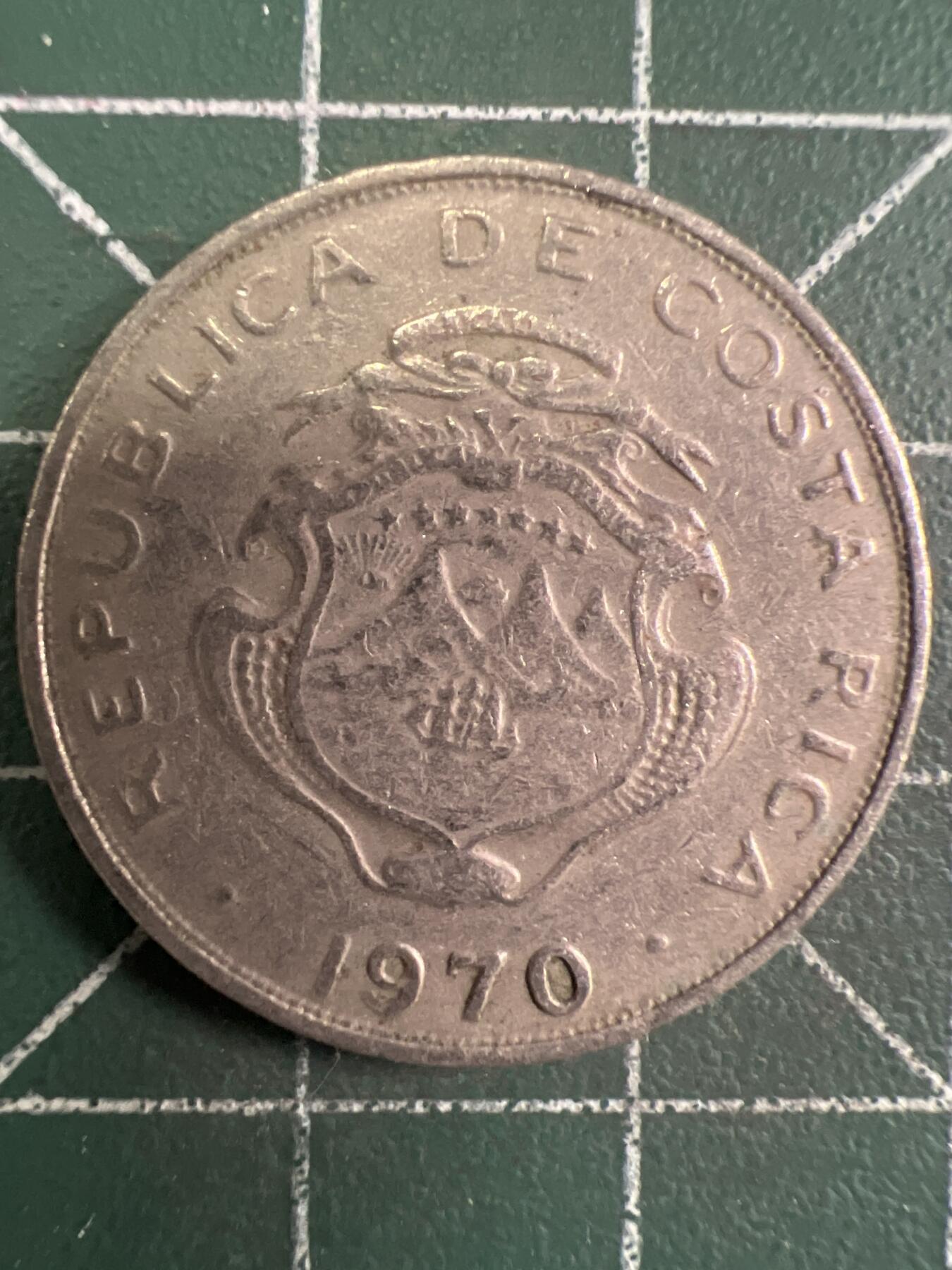 第657期 硬币场 （无押金，捡漏，全场50包邮，偏远地区除外，接收代拍业务，本店十天发一次货） 哥斯达黎加50分 1970年