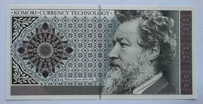 2024第27场（总第179期）：精品外钞、测试钞专场 - 日本小森Komori 加拿大2005年“英国设计师、诗人 威廉·莫里斯”双面凹印测试钞UNC