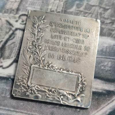 欧洲艺术麦朵尔 周五结拍 法兰西卢瓦农业银章 1900年前后风格，50*40MM，44.5g