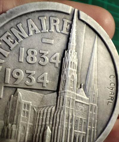 欧洲艺术麦朵尔 周五结拍 1934法国镀银铜章