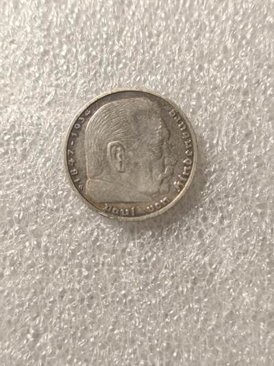 台湾银币及日苏德勋章专场 - 德国5马克银币，带字符。