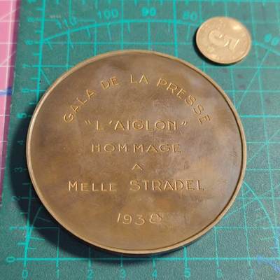 欧洲艺术麦朵尔 周五结拍 1938法国剧作家爱德华罗斯坦大铜章 高浮雕