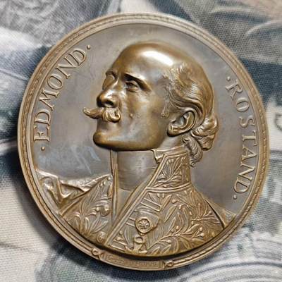 欧洲艺术麦朵尔 周五结拍 1938法国剧作家爱德华罗斯坦大铜章 高浮雕