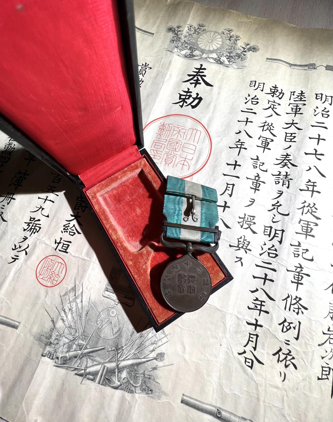 大猫徽章拍卖第251期 勿忘国耻 甲午从军证章套